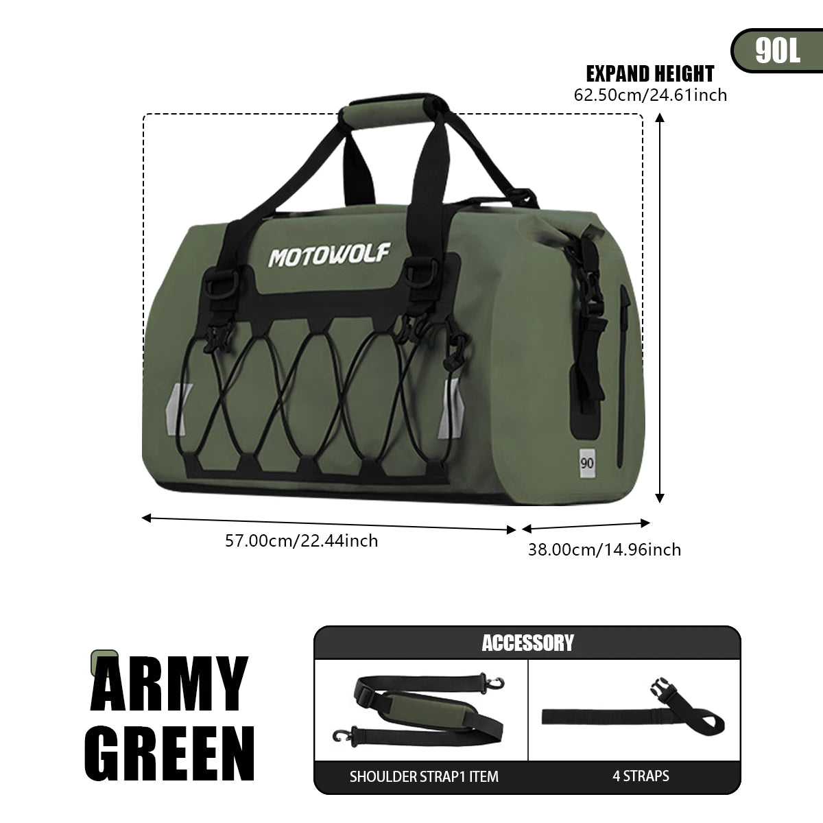 Waterproof Motorcycle Rear Seat Bag | Versatile Travel Duffel Bag