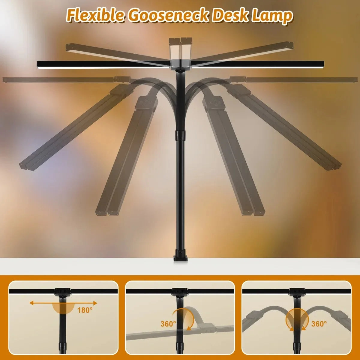 Dimmable Double Head LED Clip Desk Lamp | Brighten Your Workspace