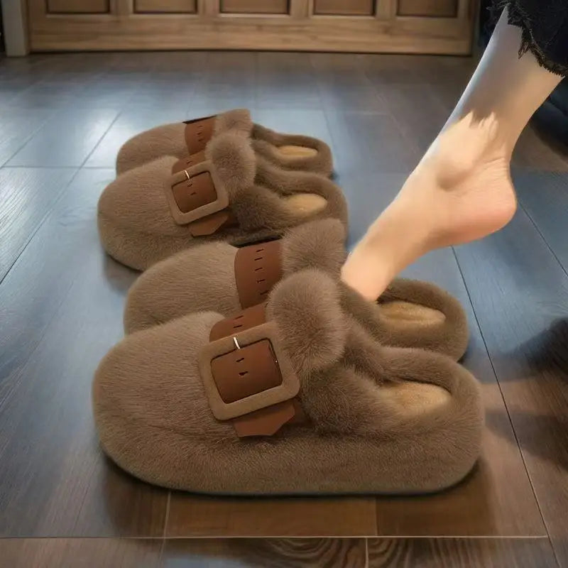 Cozy Women's Plush Winter Slippers | Anti-Slip Comfort Shoes
