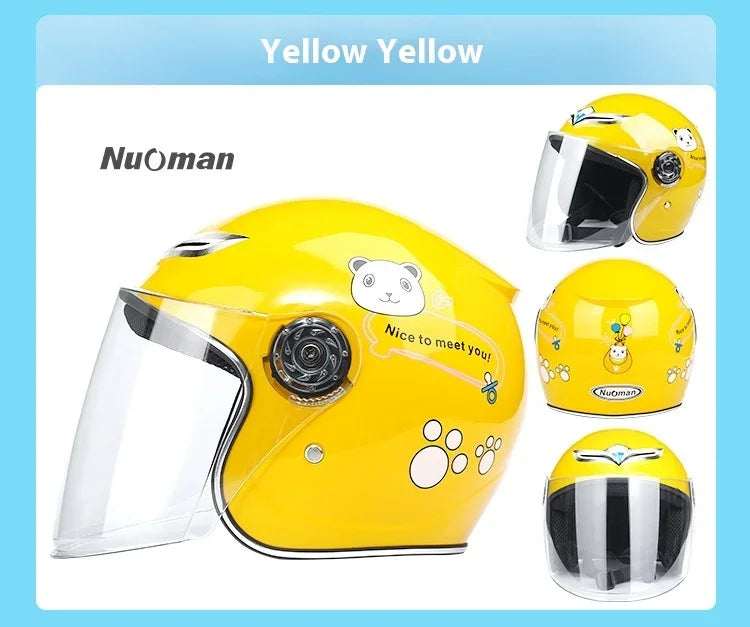 Cute Cartoon Kids Helmet | Safe & Stylish Motorcycle Headgear