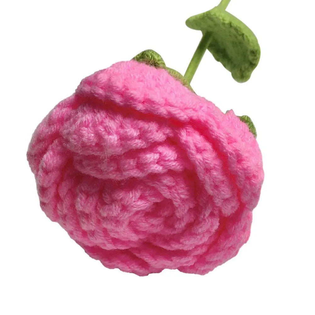 6pcs Multi-Color Crochet Rose Bouquet | Handmade Floral Decor