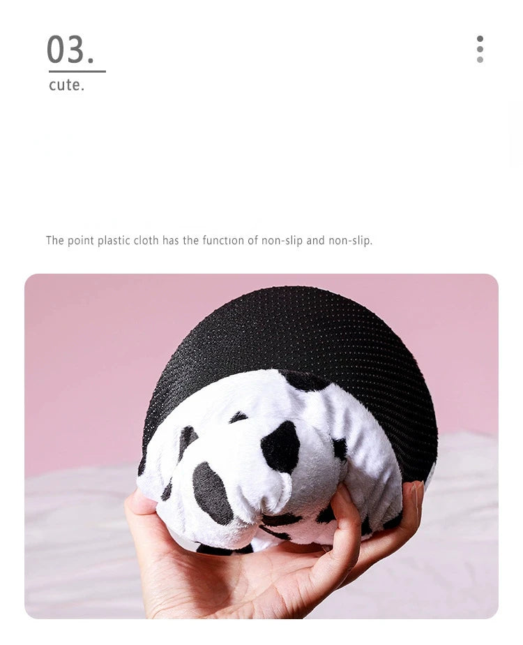 Cute Milk Cow Plush Slippers | Cozy Kawaii Indoor House Shoes