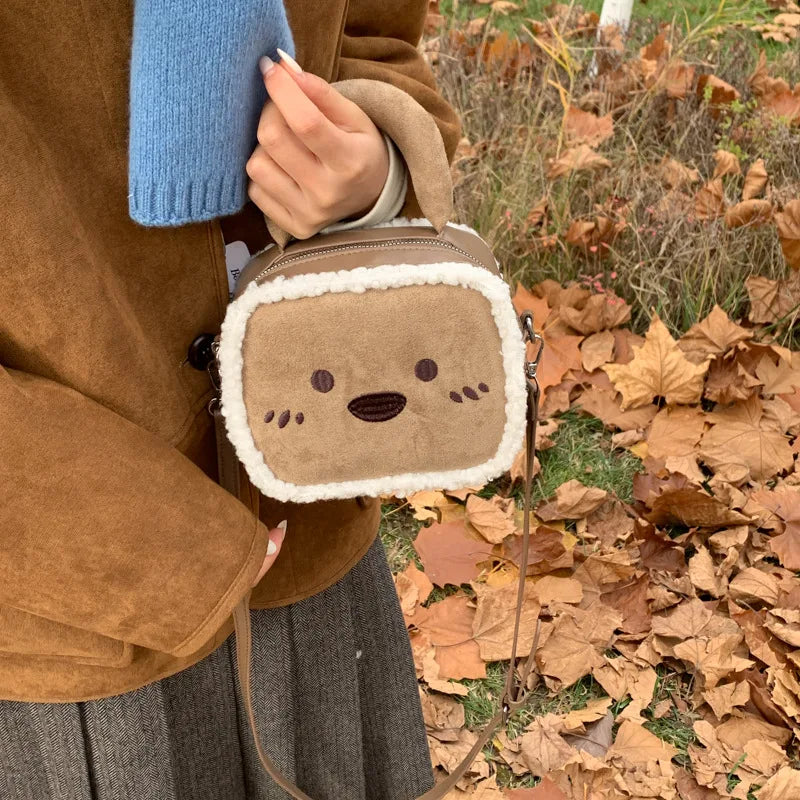 Plush Bear Commuter Bag | Cozy Lamb Fleece Shoulder Crossbody