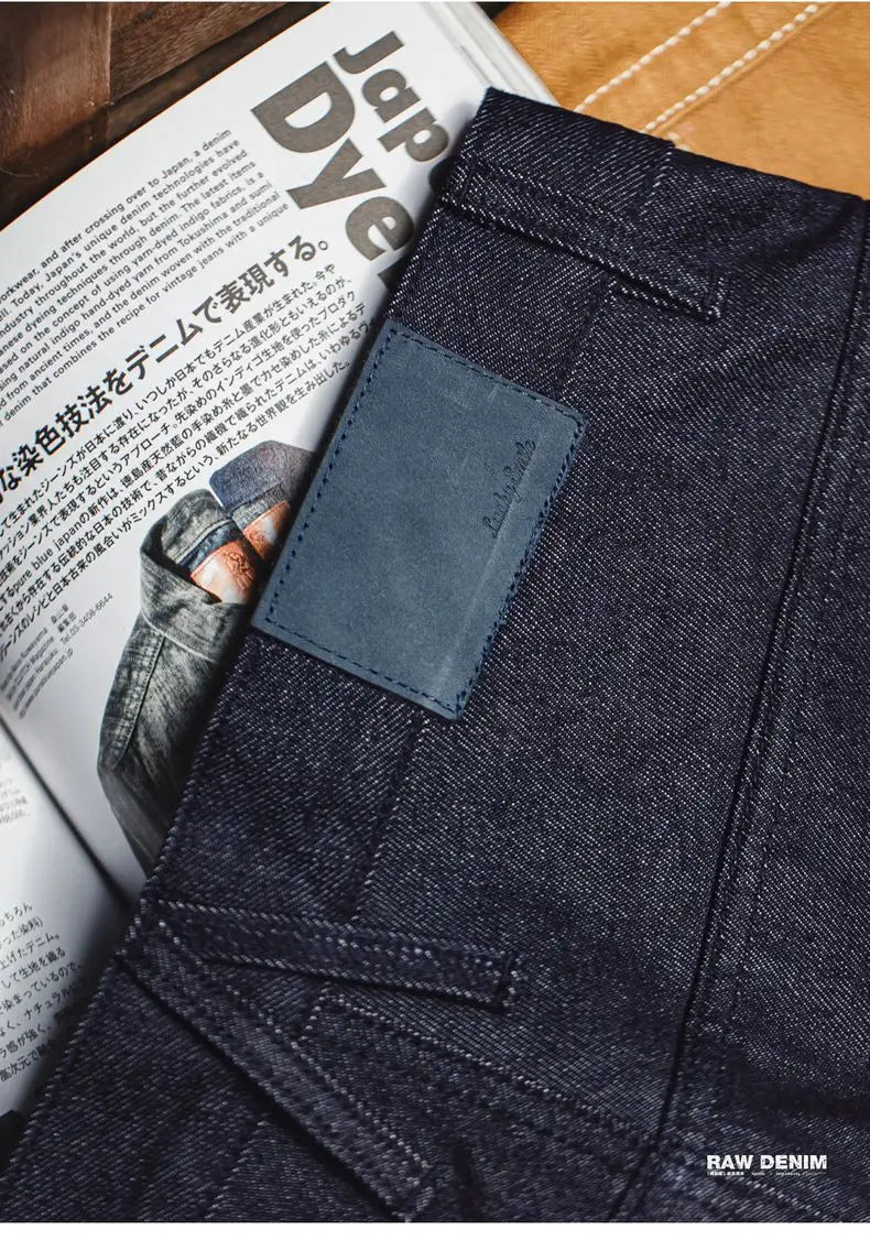 Vintage Loose Fit Raw Denim Wide-Leg Jeans for Men