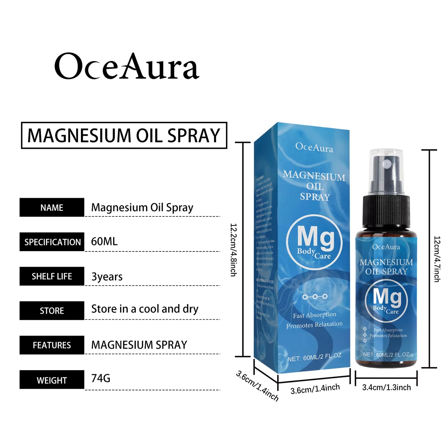 Magnesium Oil Spray for Relaxation & Muscle Relief | Better Sleep