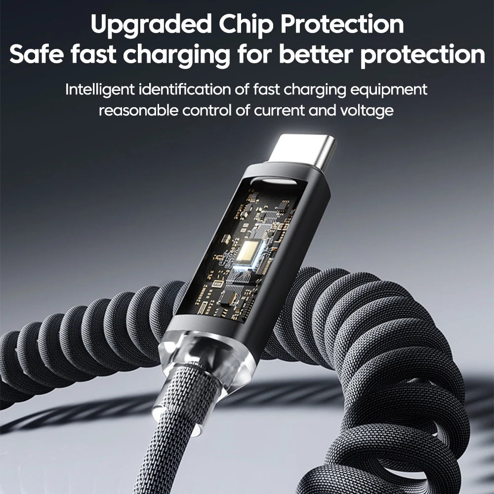 120W Fast Charging Retractable Cable | USB A to Type C Charger