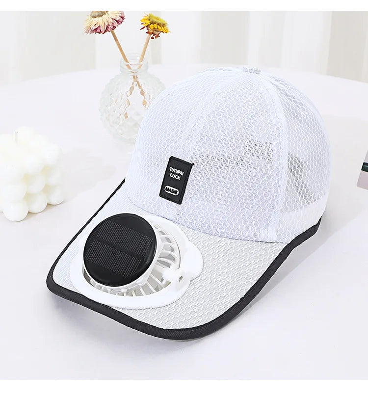 Solar Charging Fan Hat | Breathable UV Protection Baseball Cap