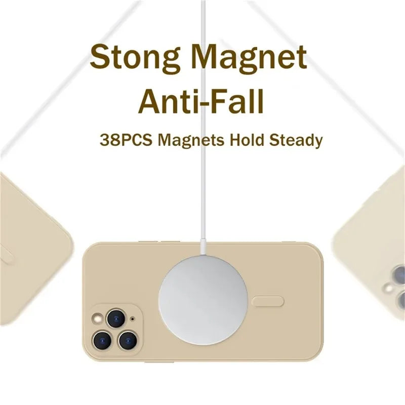 Magnetic Wireless Charge Case for iPhone | Soft Silicone Cover
