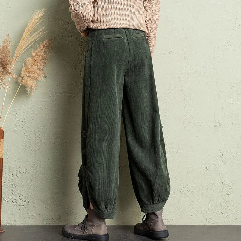 Women’s Warm Corduroy Harem Trousers | Casual Streetwear Pants 2026