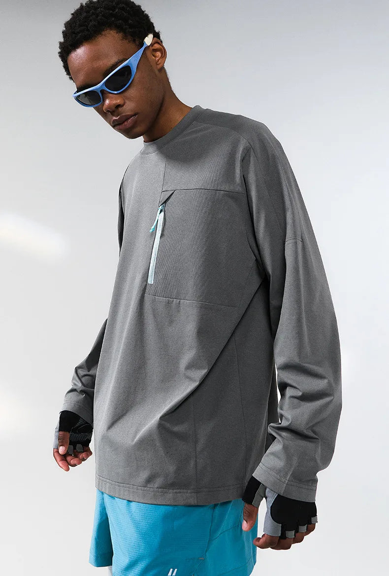 Men's Zip-up Long-sleeved Quick-dry Outdoor Base Layer Top
