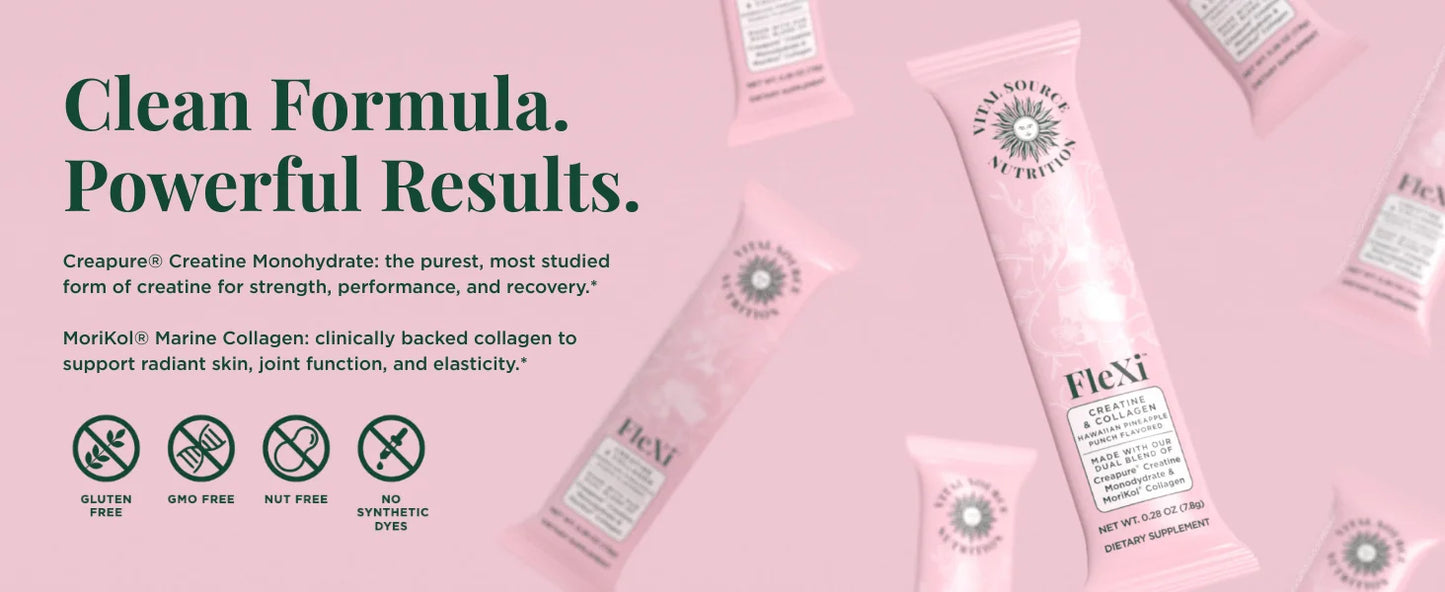 Creatine & Collagen Powder Stick Packs for Strength & Skin Health