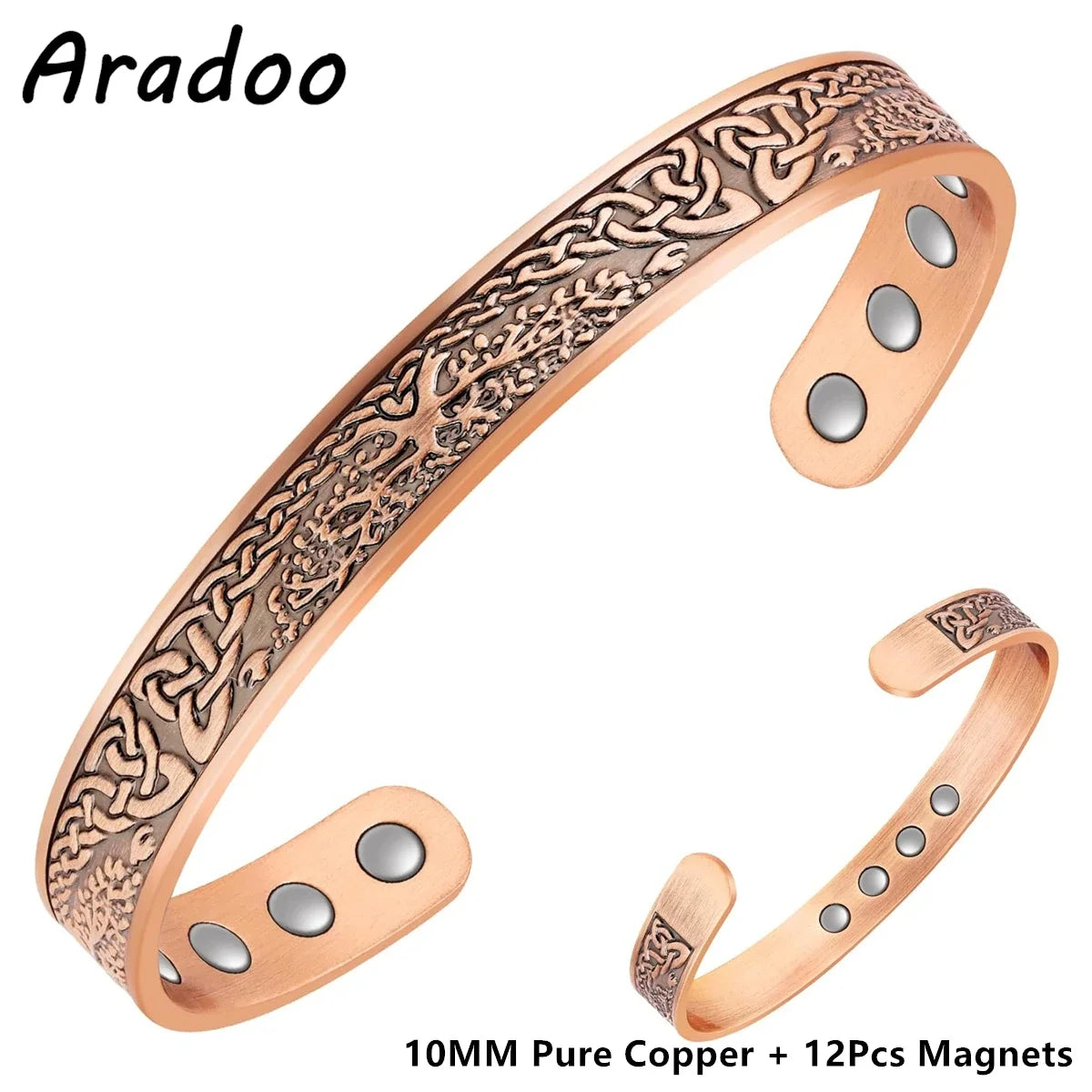 Vintage Pure Copper Cuff Bracelet | Magnetic Therapy for Wellness