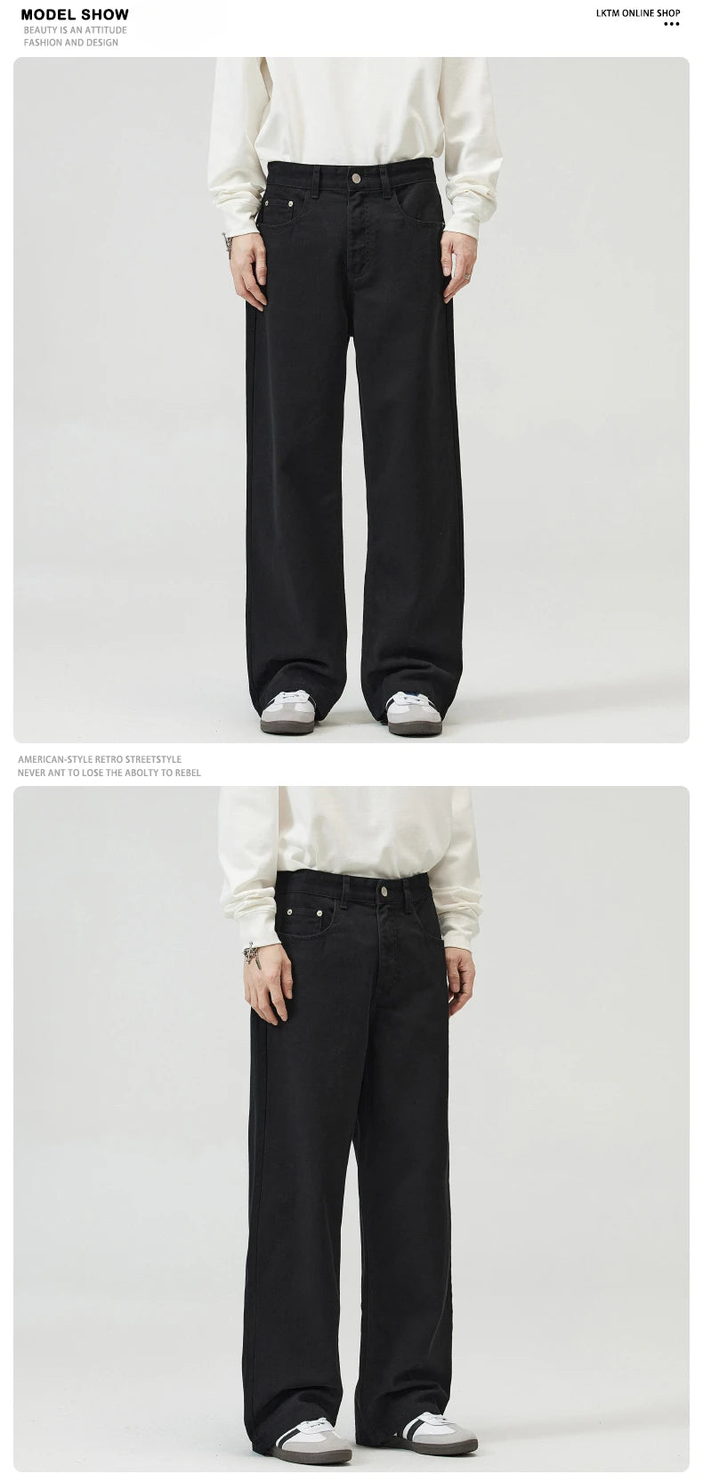 Men's Comfortable Baggy Straight Jeans | Casual Fashion Denim Pants