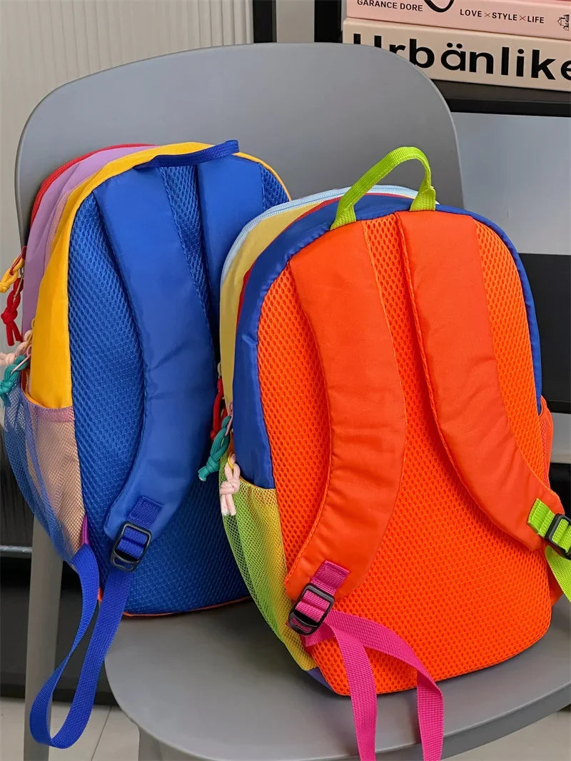 Dopamine backpack, contrasting colors, travel backpack, hiking, mountaineering, outdoor leisure, lightweight travel, study bag