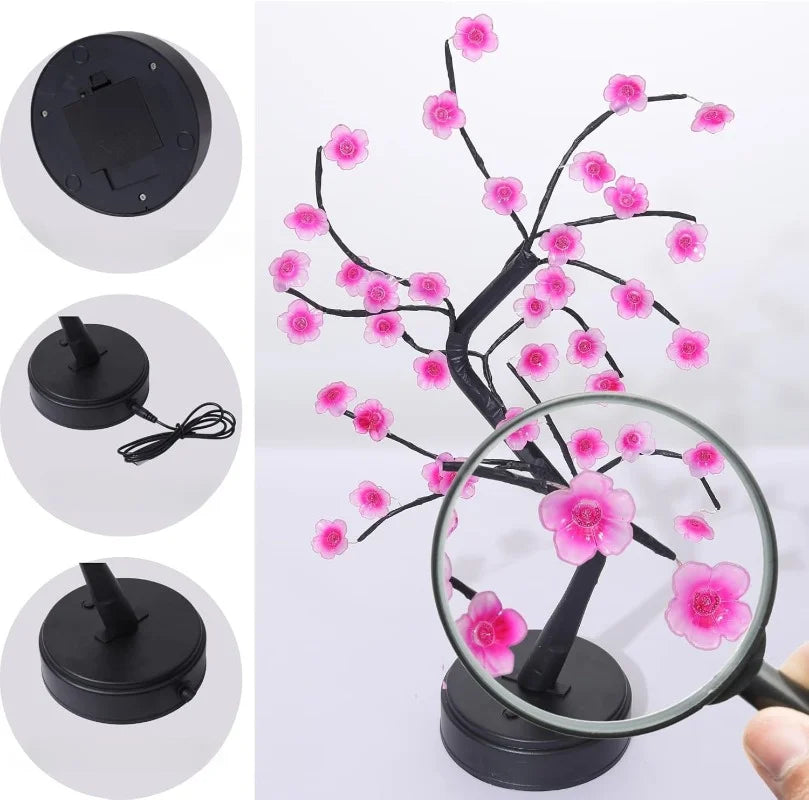 Cherry Blossom Tree LED Night Light | Elegant Table Decor