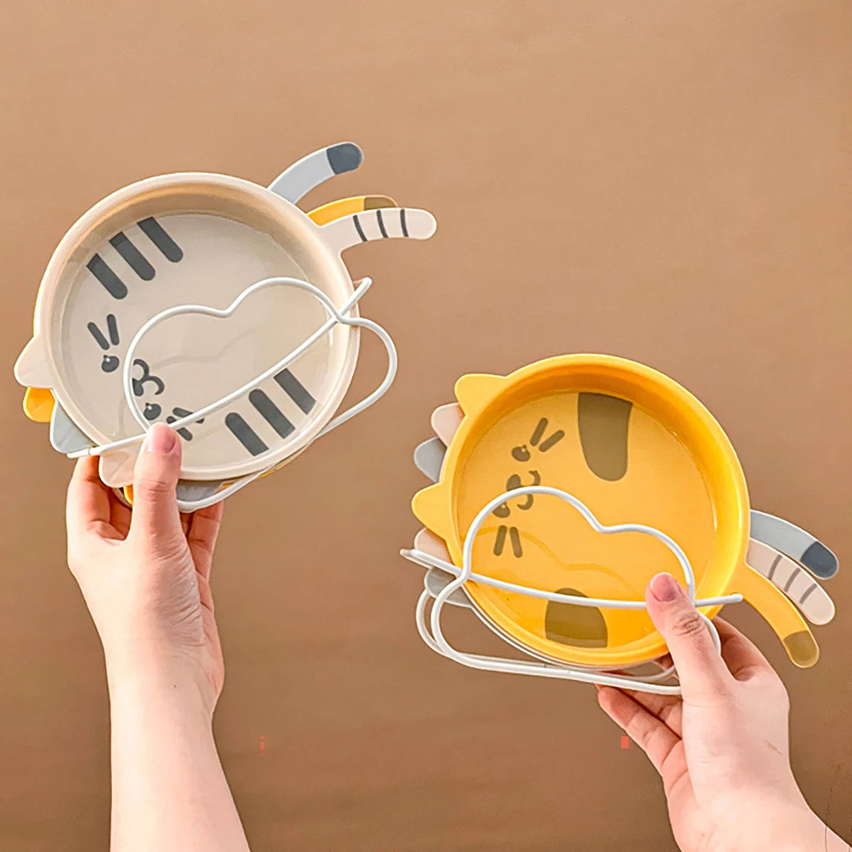 Cute Cat Pattern Plastic Dessert Plate | Reusable Kitchen Tableware