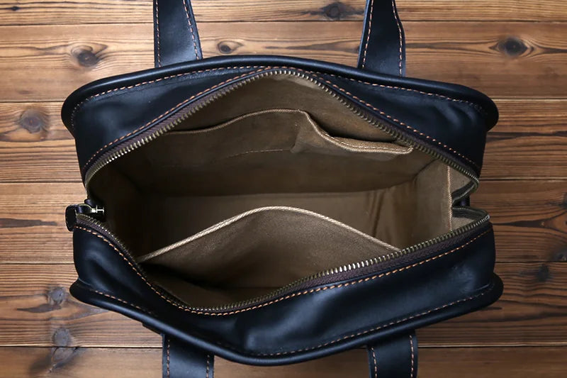 Men's Leather Messenger Bag | Casual Briefcase for 14 Inch Laptop
