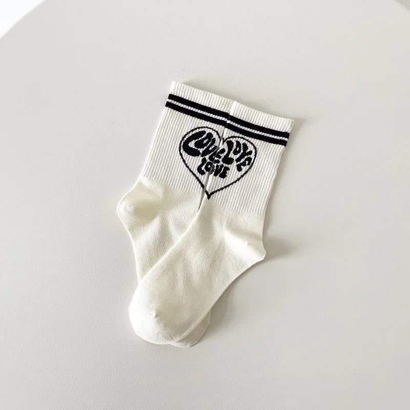 Funny Striped Cotton Thermal Socks for Women | Cozy Home Wear