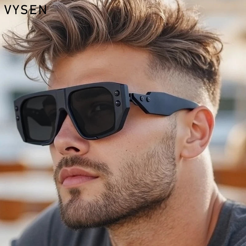 Polarized Steampunk Square Sunglasses for Men | Trendy Fashion Eyewear
