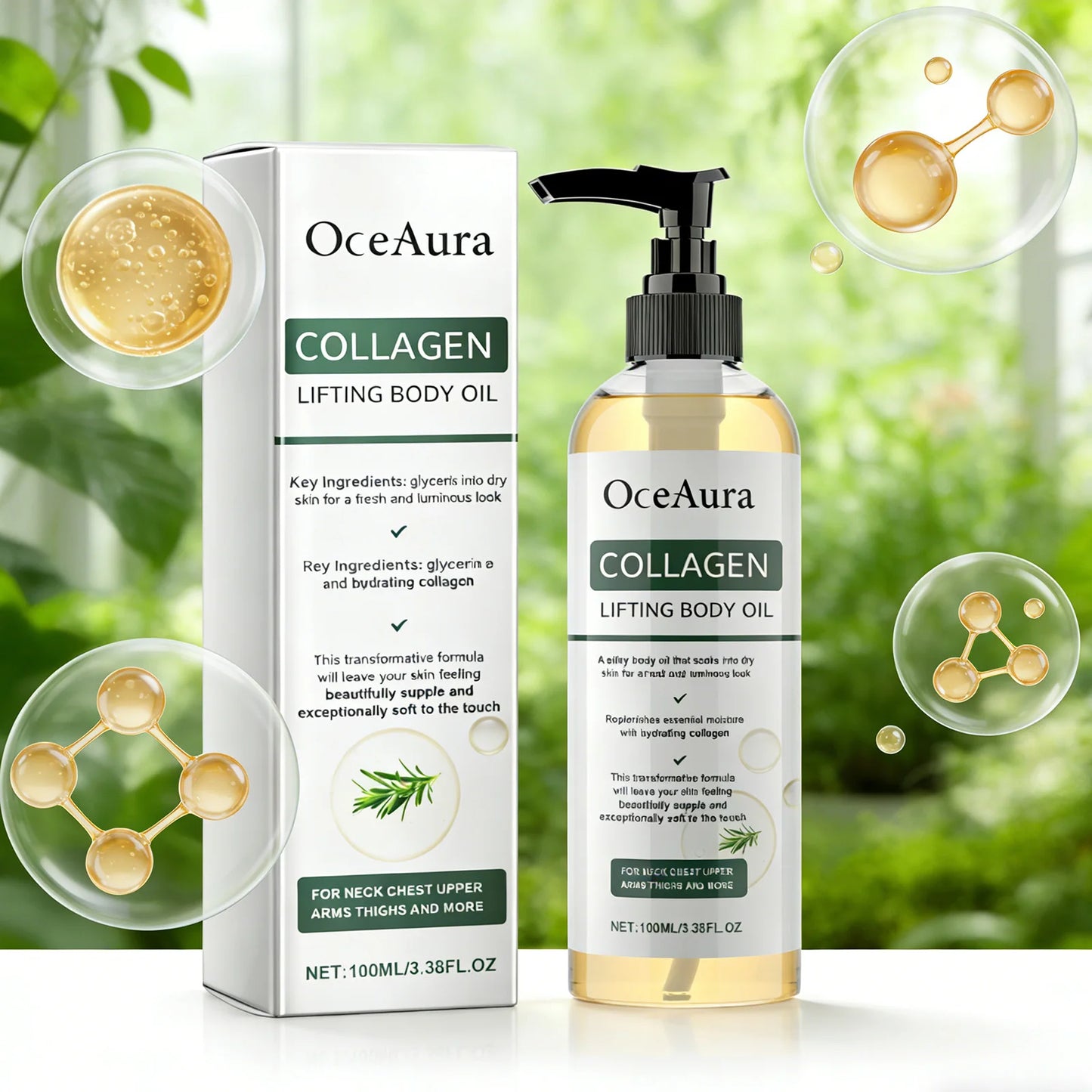 Collagen Body Oil for Skin Tightening and Elasticity Enhancement