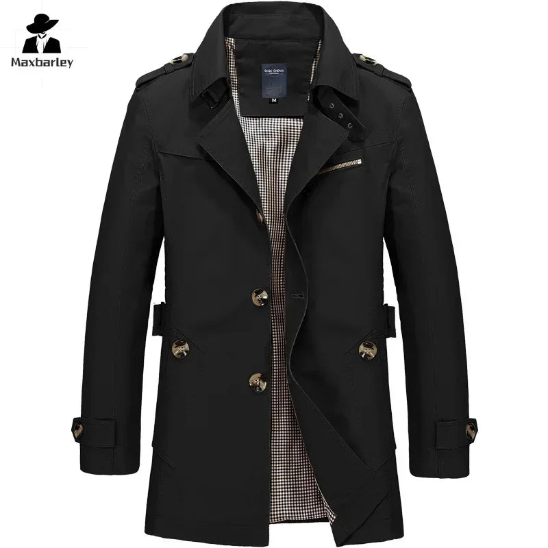 Men's Casual Windbreaker Long Jackets | Stylish Trench Coat