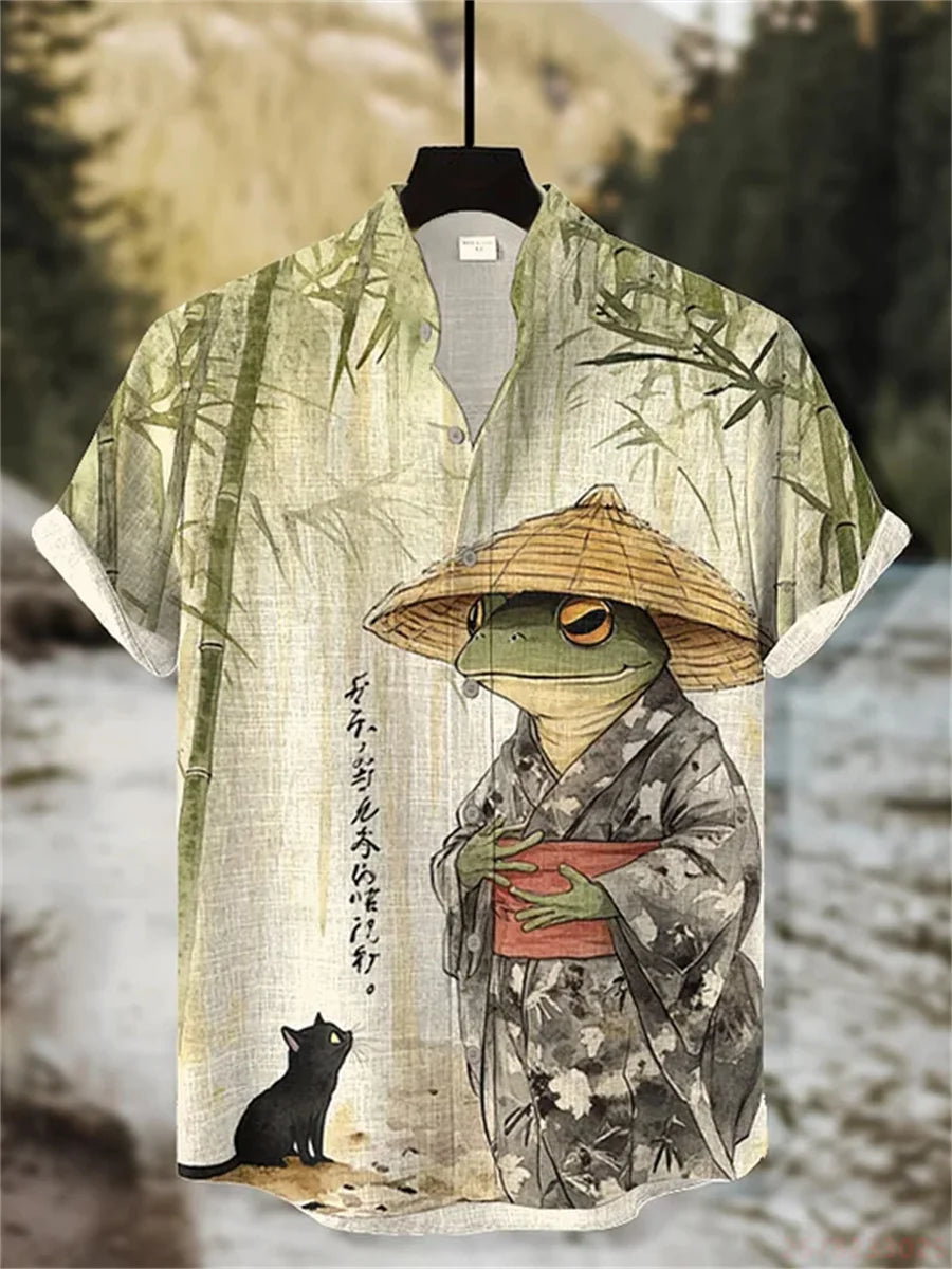 Men's Octopus Print Shirt | Loose & Breathable Hawaiian Top