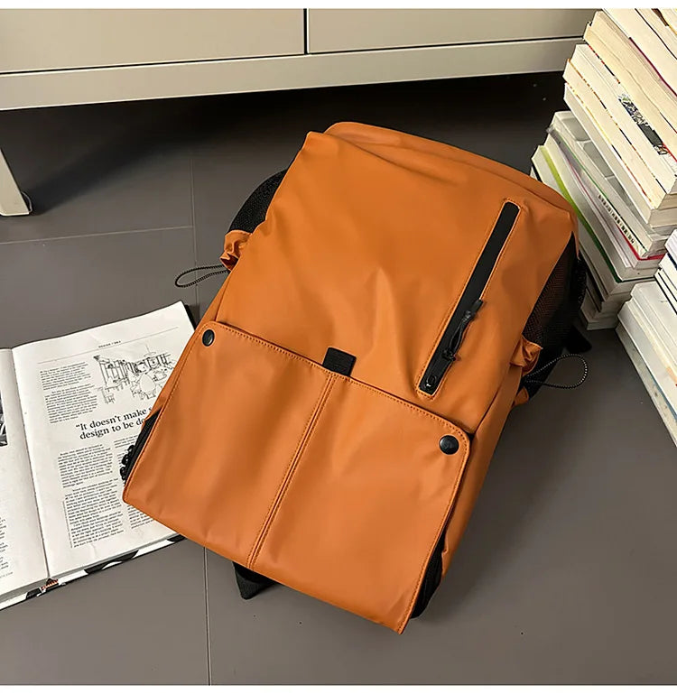 Large Waterproof Leather Backpack for Travel & Business - Unisex