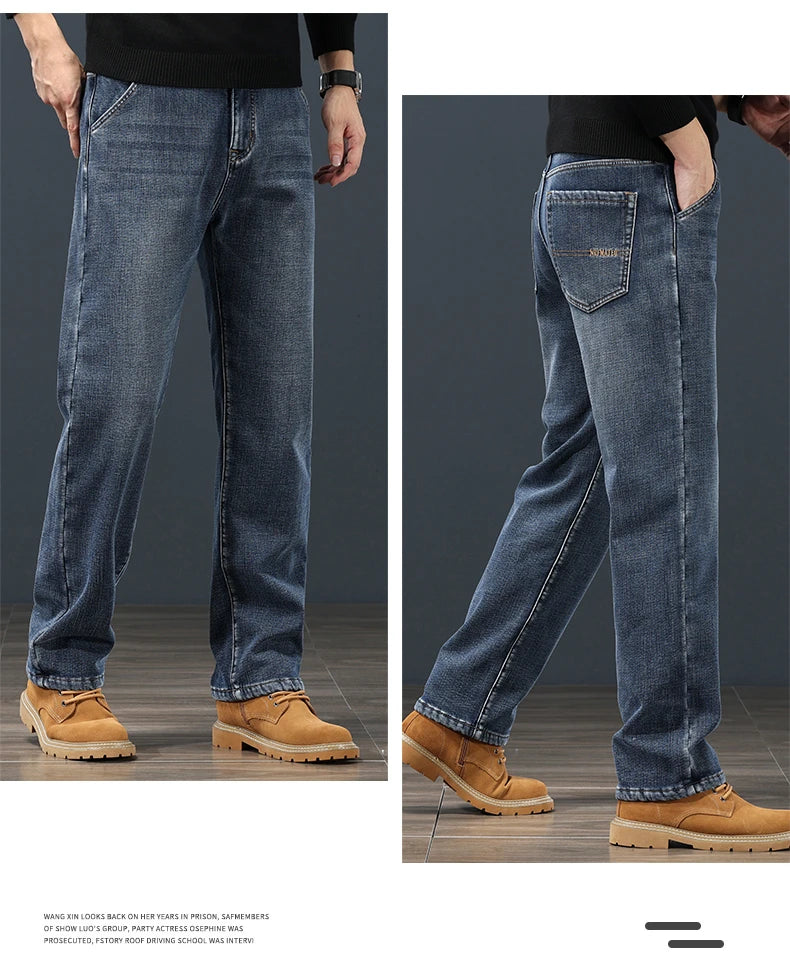 Winter Fleece Men's Jeans | Stylish Warm Denim for Cold Weather