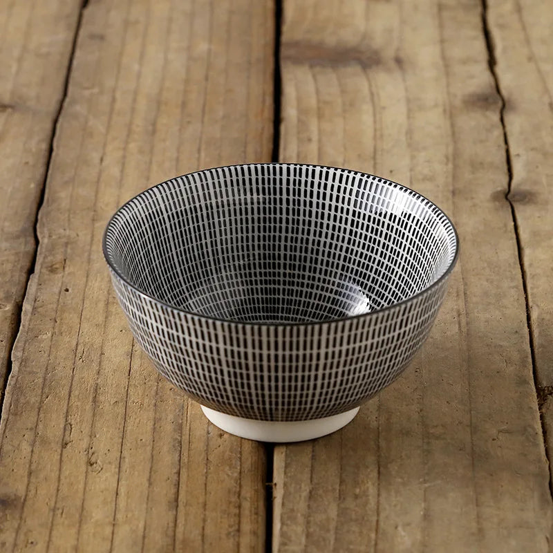 Cuenco de arroz de cerámica estilo japonés de 4.5 pulgadas | Vajilla elegante
