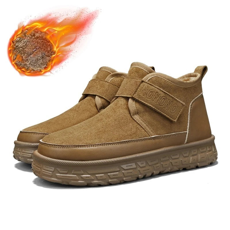 Men's Warm Fleece Lined Snow Boots | Mid-Calf Ankle Winter Shoes