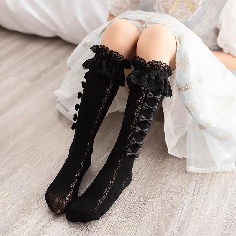 High Knee Lace Dress Socks | Elegant Cosplay & Fashion Accessories