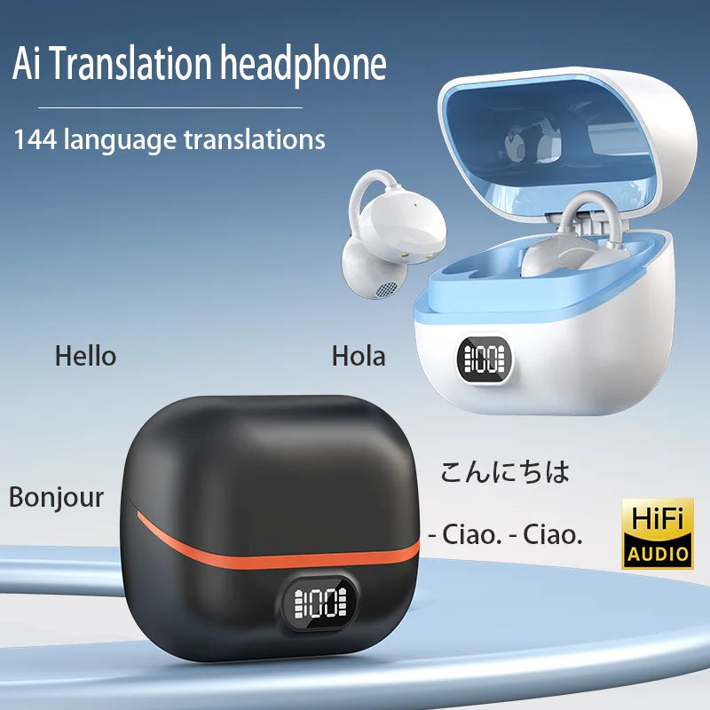 Real-Time AI Translation Earbuds | Wireless Bluetooth Headphones