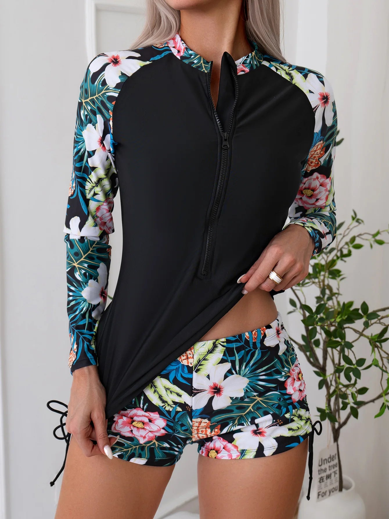Women's Long Sleeve Swimwear | Stylish Two-Piece Tankini Set