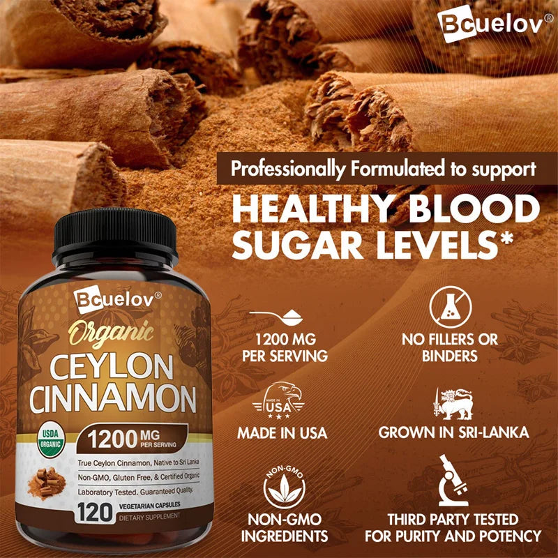 Natural Ceylon Cinnamon Capsules | Anti-Inflammatory & Antioxidants