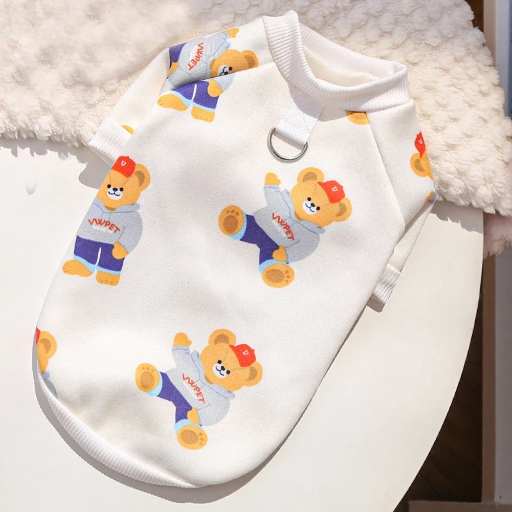 Camiseta para mascotas con estampado Universal Bear | Elegante camiseta de algodón para mascotas