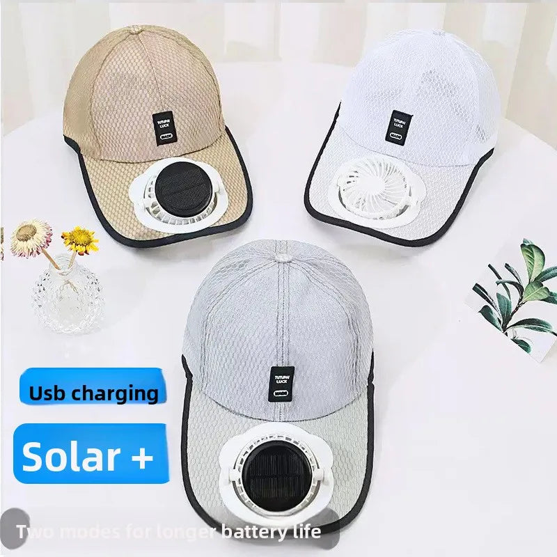 Solar Charging Fan Hat | Breathable UV Protection Baseball Cap
