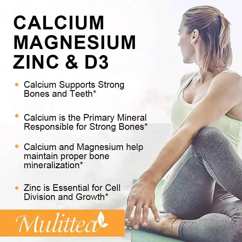 Calcium Magnesium & D3K2 Capsules for Bone and Immune Support