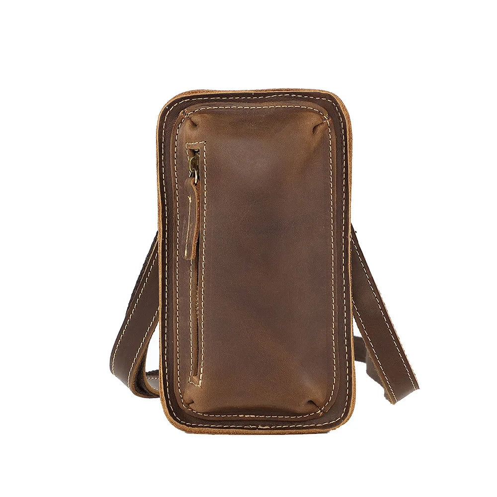 Genuine Leather Retro Crossbody Waist Bag | Stylish & Functional