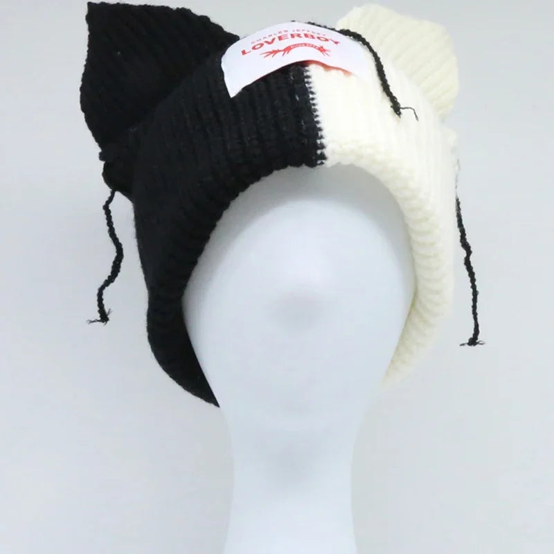 Unisex Long Fox Ears Knitted Beanie | Y2K Bunny Rabbit Hat