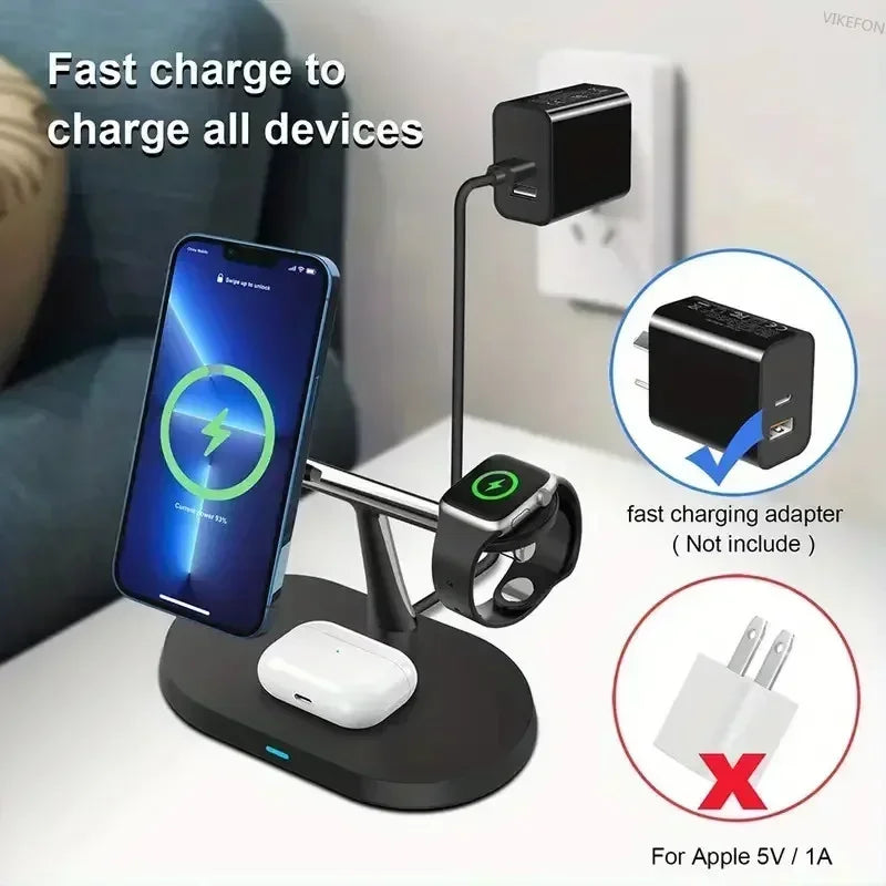 Magnetic 3-in-1 Wireless Charging Stand | Fast MagSafe Charger