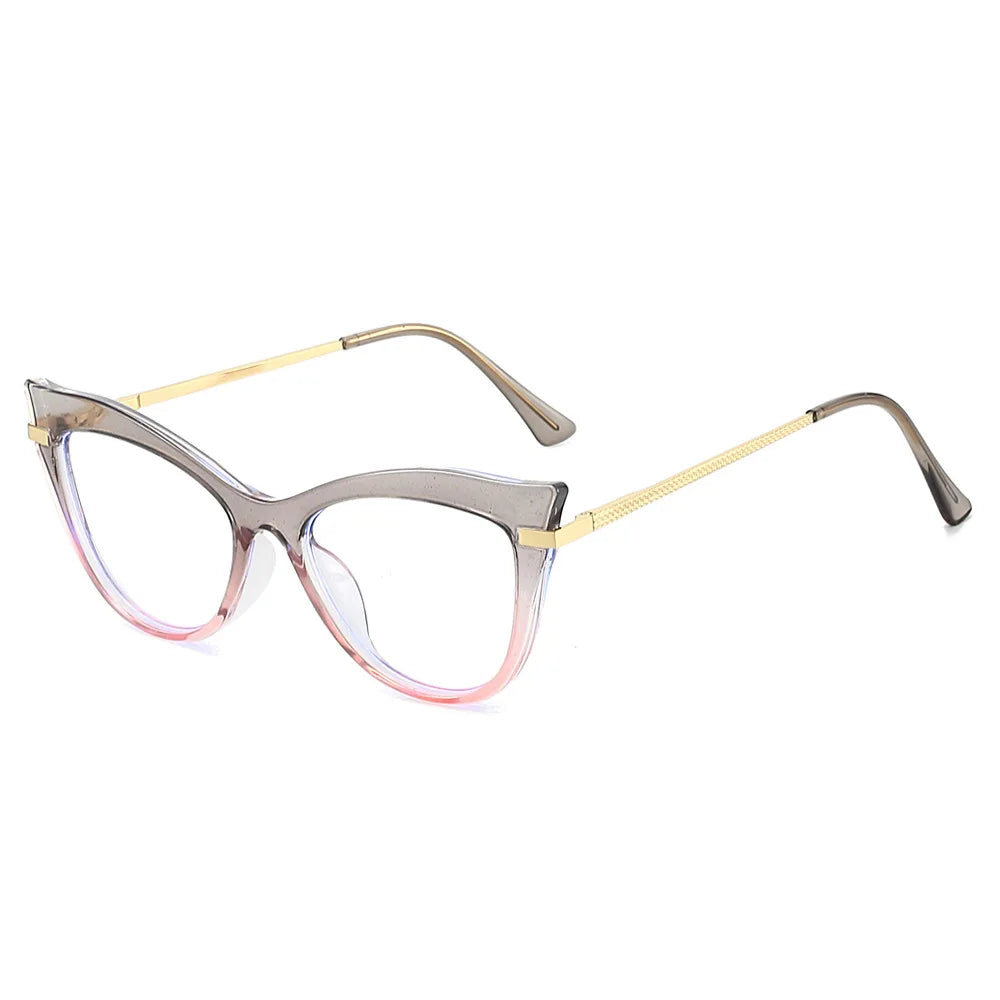Gradient Cat-Eye Glasses | Retro Y2K Style for Fashion Enthusiasts