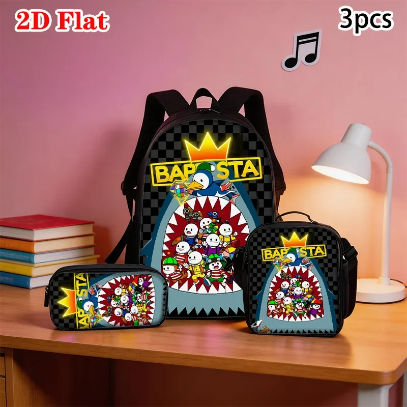 3pcs Cartoon Birds Print Backpack | Lightweight School & Travel Bags