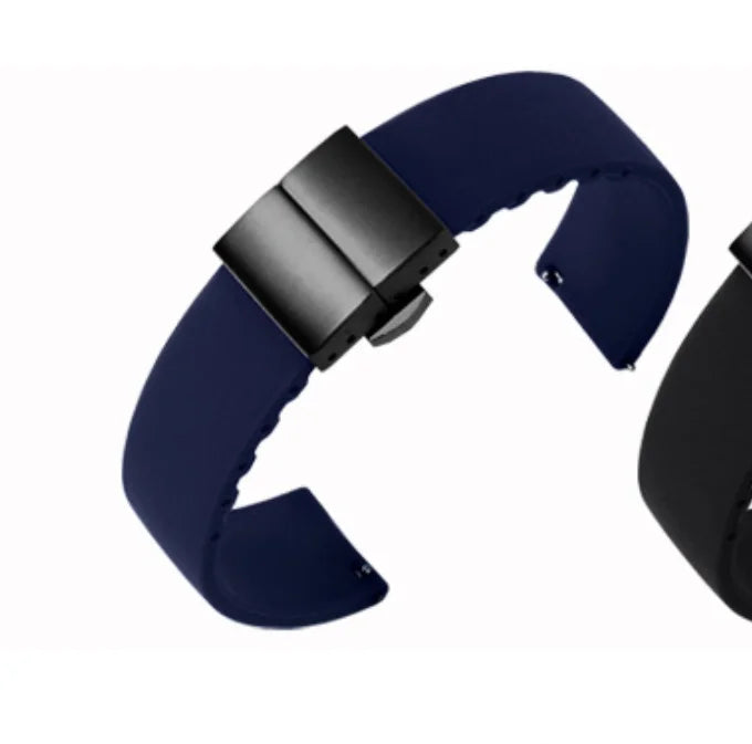 Soft Silicone Quick Release Watchband with Butterfly Buckle