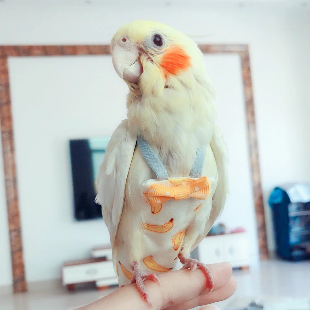 Cute Colorful Fruit Floral Bird Diaper | Washable Pet Flight Suit