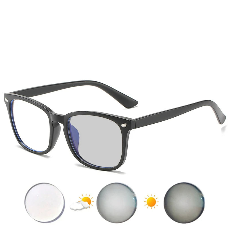 Gafas de sol retro de montura cuadrada con protección contra la luz azul y estilo