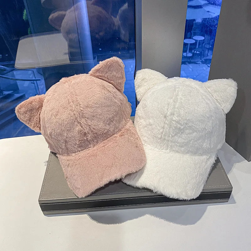 Cozy Winter Baseball Cap | Plush Cartoon Design for Casual Style