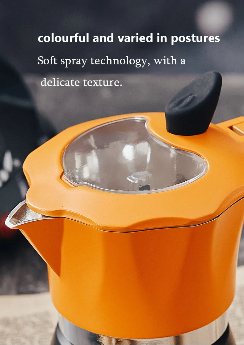 Two-Color Visual Cover Moka Pot Set | Classic Espresso Maker