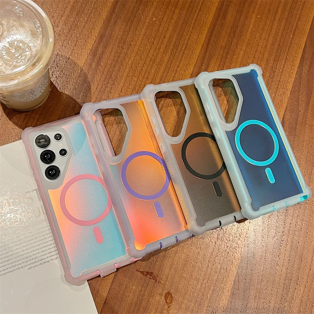 Luxury Shockproof Magnetic Color Changing Case for Samsung Devices