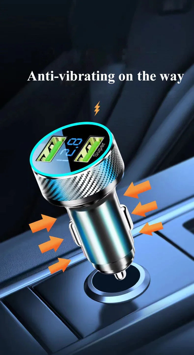 2-in-1 USB Car Charger Adapter | Super Fast GaN Charging Solution