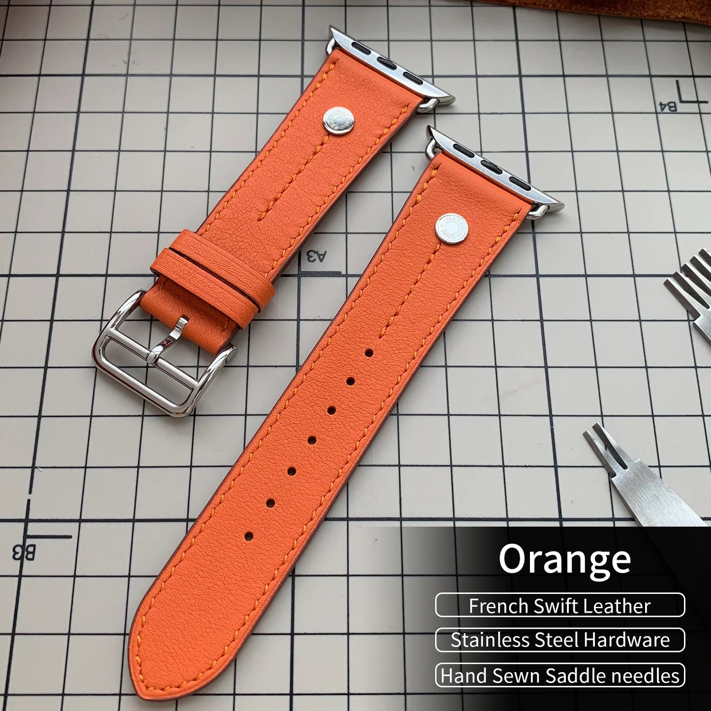 High-Quality Calfskin Leather Single Tour Band for Smartwatch